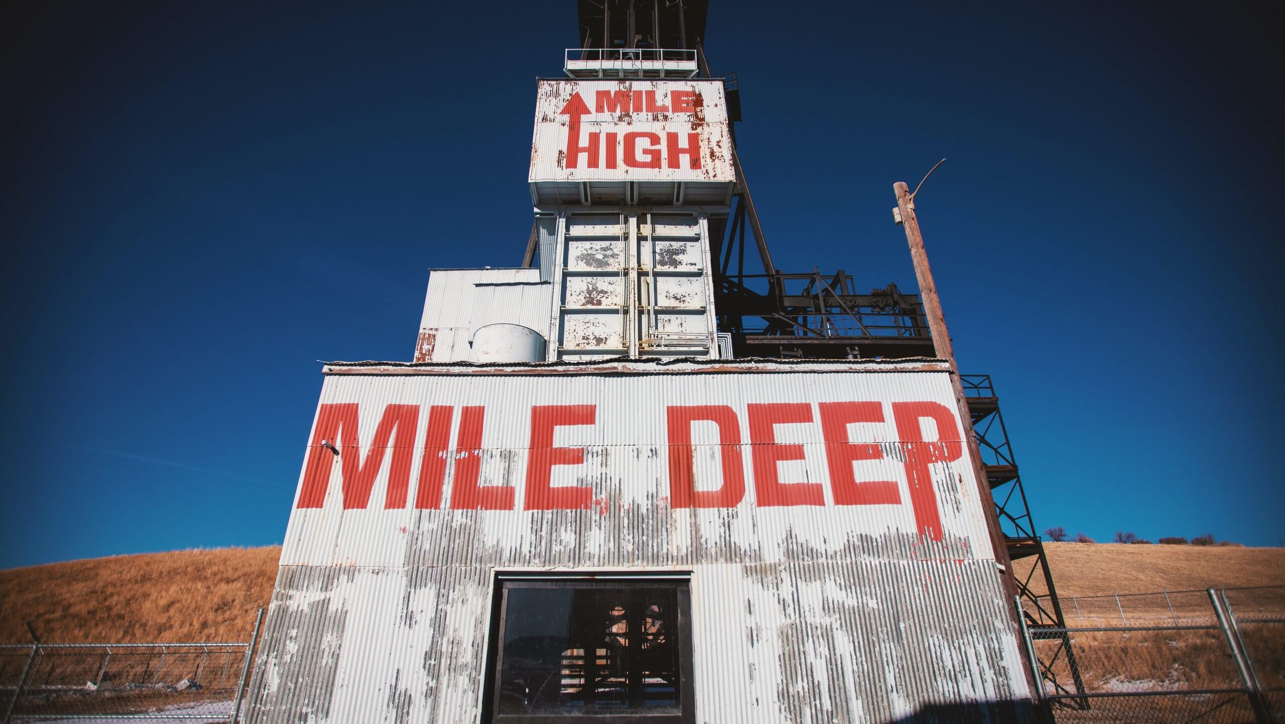 Silo standing tall in Butte, Montana.
