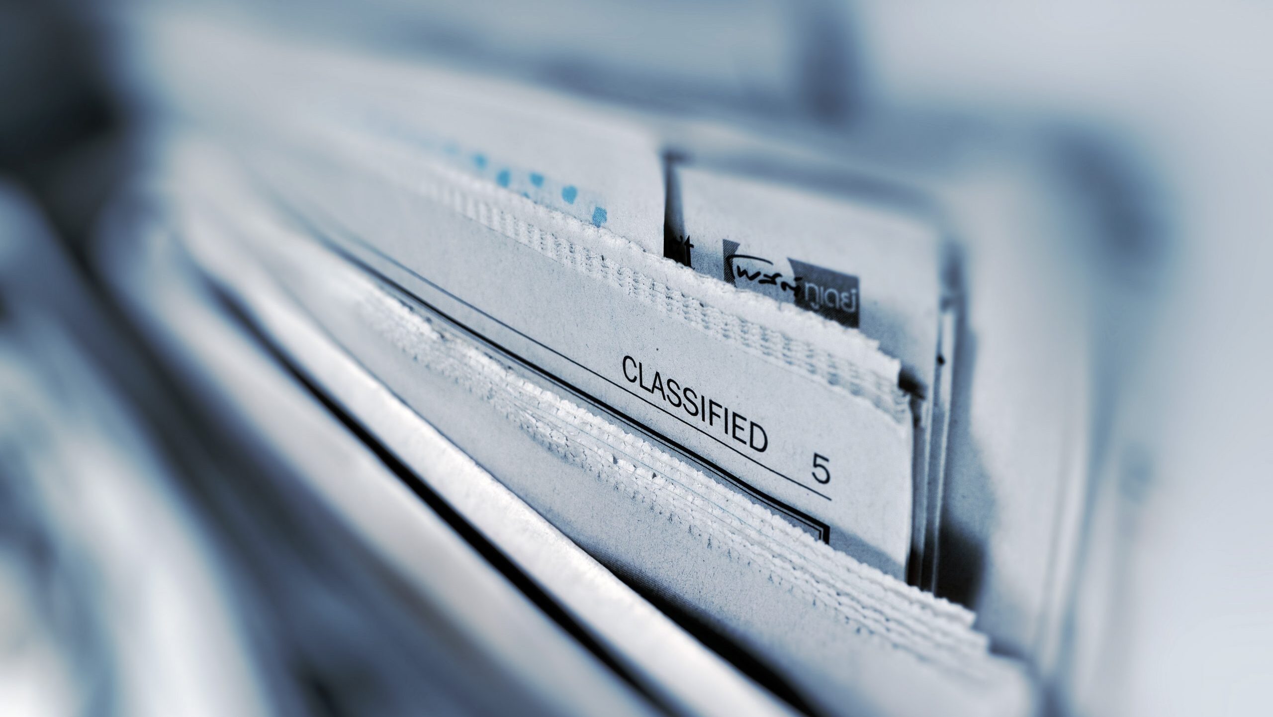 Stack of newspapers.